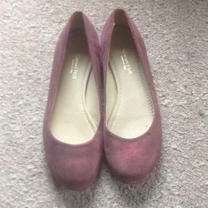 Garnet Hill Plum Italian Leather Flats - size 7.5